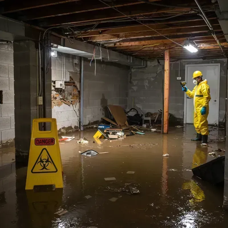 Flooded Basement Electrical Hazard in Calhoun County, WV Property