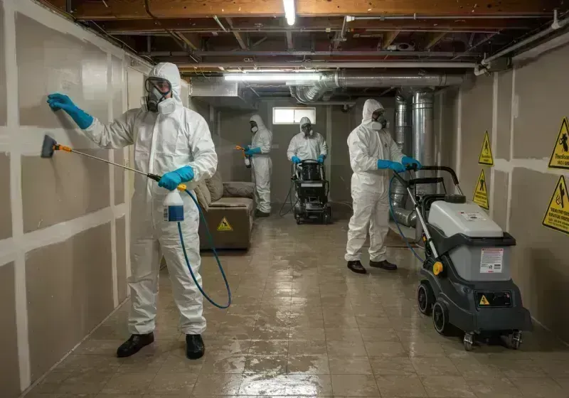 Basement Moisture Removal and Structural Drying process in Calhoun County, WV